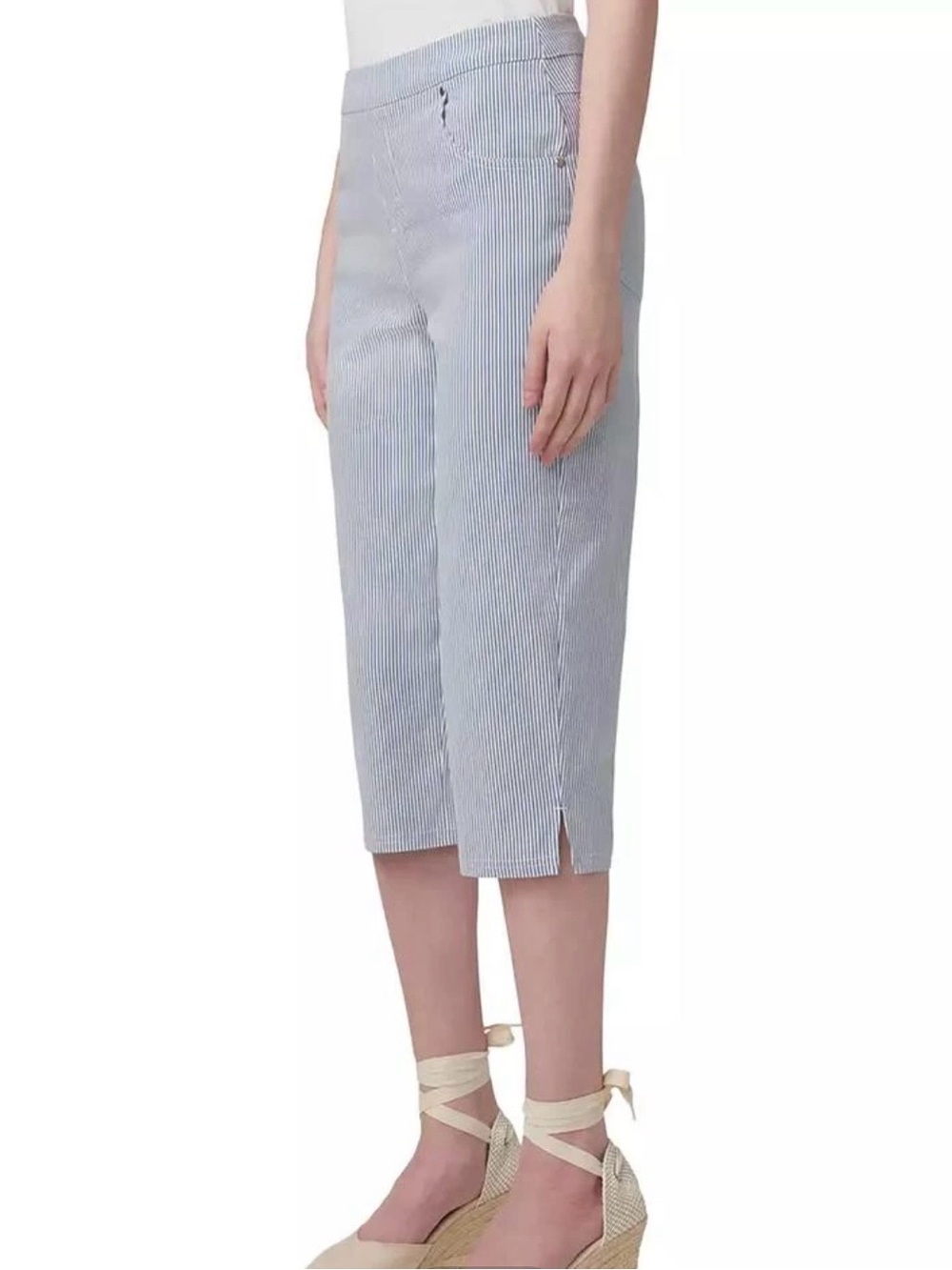 HUE Women's Spring Stripe Pedal Pusher Pants - Picture 7 of 8